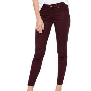 7 For All Mankind Women's Size 25 B(air) Denim Skinny Jeans Maroon wine Stretch